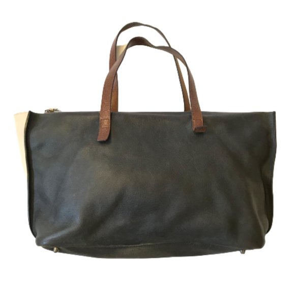 Brunello Cucinelli Tote Shoulder Bag Purse Womens Brown Gray Cream Italy 2 Tone - Picture 2 of 12